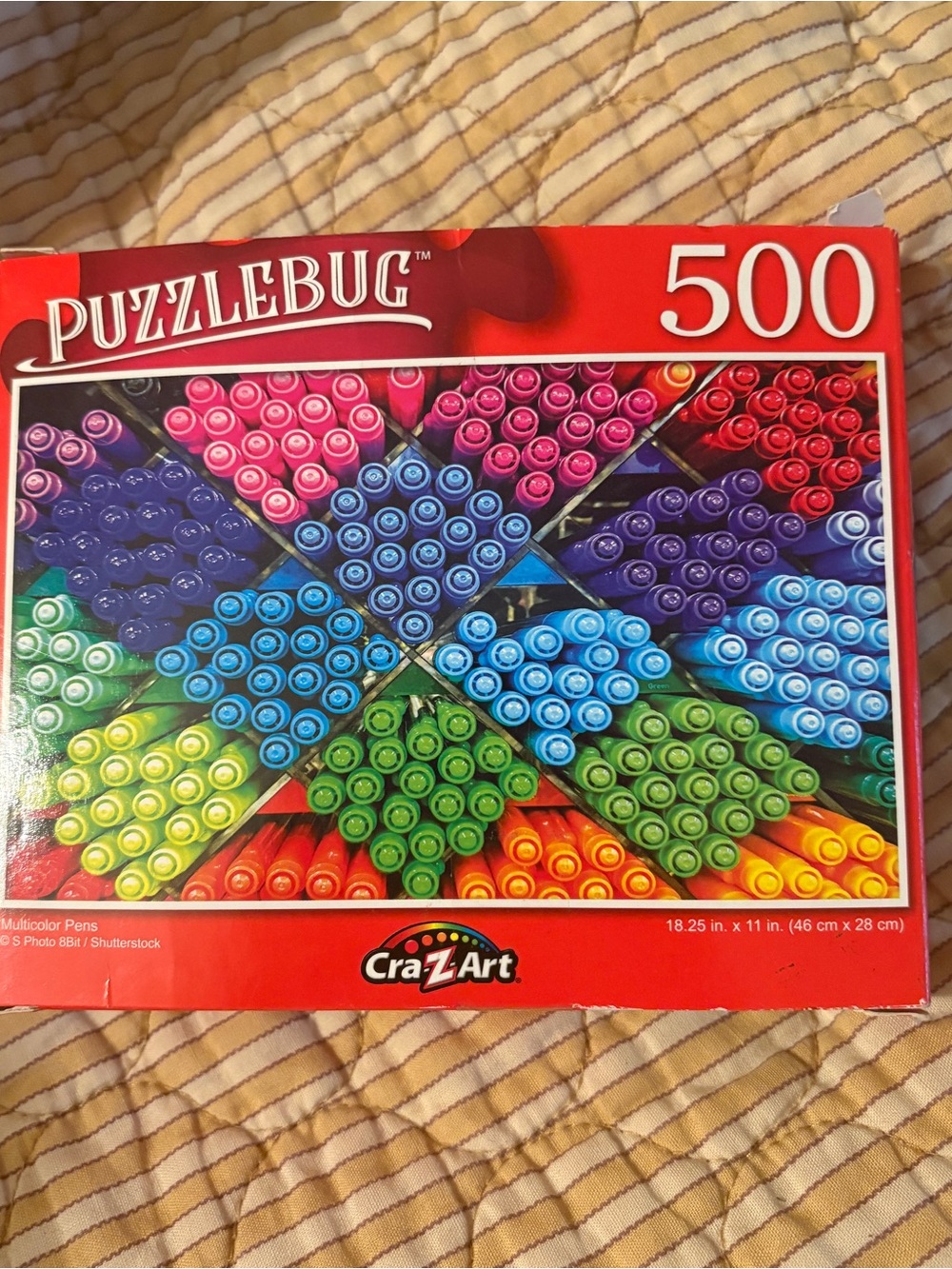 New Unopened Puzzlebug 500-Piece Jigsaw Puzzle - Multicolour Marker Caps